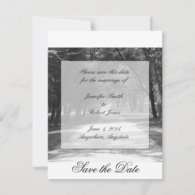 Spara datumkortet från slagna Väg Spara Datumet (Framsida)