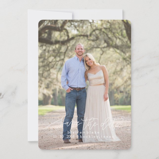 Spara datumkortet genom att trycka på tangenten spara datumet (Framsida)