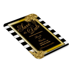 Spara datumkortet i Art Deco Guld Ro & Rand Magnet