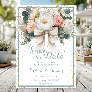 Spara datumkortet i blommigten inbjudningar