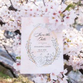 Spara datumkortet i den moderna, subtila  Blommigt Spara Datumet