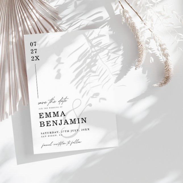 Spara datumkortet i modern och minimalistisk form inbjudningar (Skapare uppladdad)