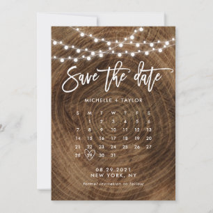 Spara datumkortet i Wood Calendar Kort
