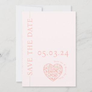 Spara datumkortet med den varma formen QR-kod Datumet