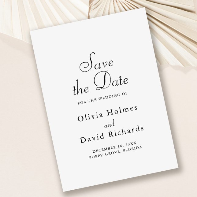 Spara datumkortet med minimalistisk elegant spara datumet (Elegant Minimalist Save the Date Card on dusty rose background.)
