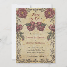 Spara datumkortet med Mörk Blommor