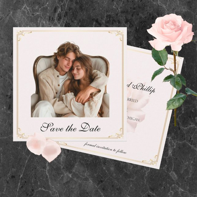 Spara datumkortet mjukt i Rosa ros Spara Datumet (Skapare uppladdad)