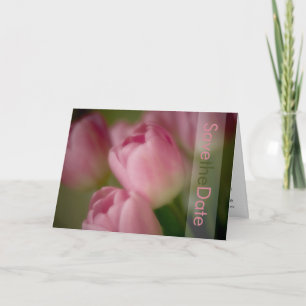 Spara datumkortet på rosa Tulips Meddelande