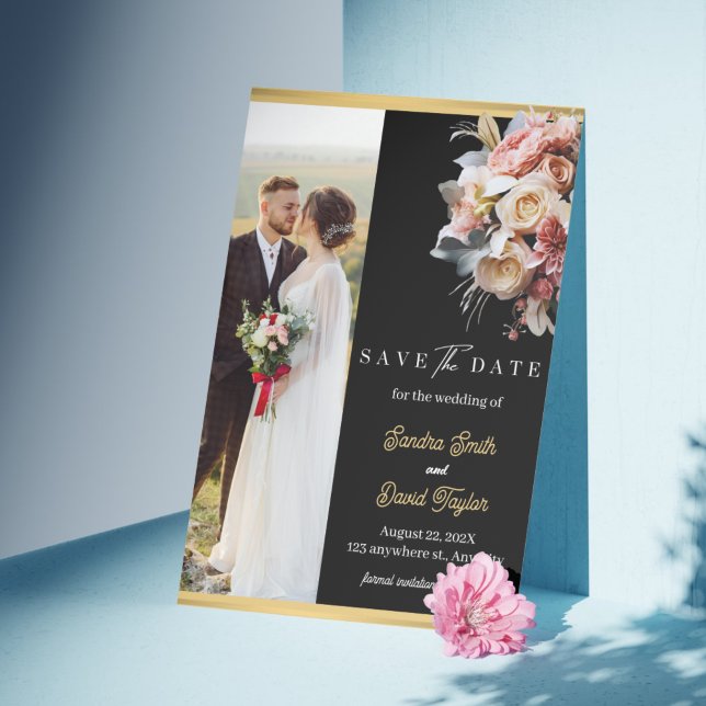 Spara datumkortet vid Dubbla av dagens Fullt fotos Datumet (Modern Full Photo Double-Sided Save The Date Card)