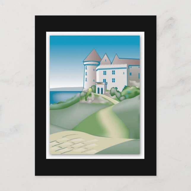 Spara datumkortets medeltida Bröllop-slott Meddelande Vykort (Framsida)