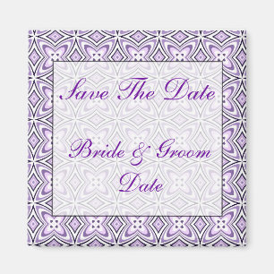 Spara datumlavender lila Bröllop Magnet