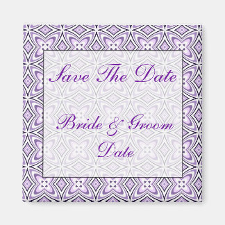 Spara datumlavender lila Bröllop Magnet