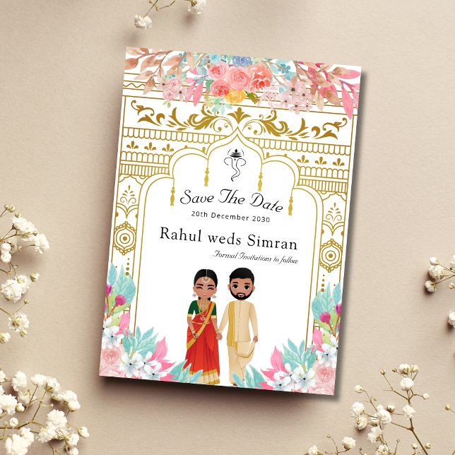 Spara datummallen för södra Indien Inbjudningar (Skapare uppladdad)