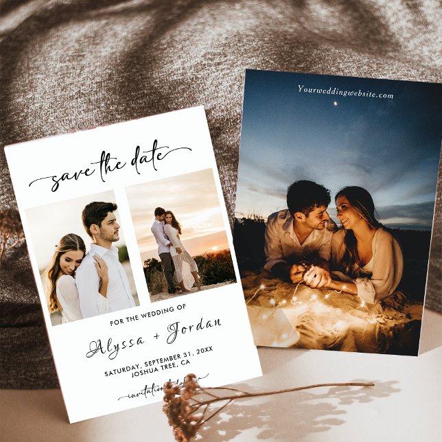 Spara datummallsfoto minimalistiskt inbjudningar (Skapare uppladdad)