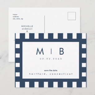 Spara datummarktonometriska monogram för enkelt da meddelande vykort