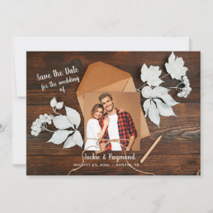 Spara datummeddelande om Rustic Photo annons Meddelande