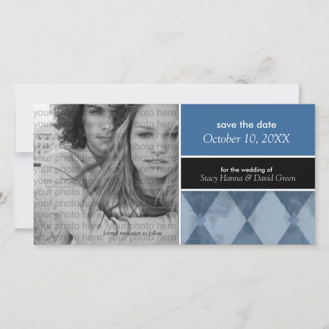 Spara datummeddelanden för fotokort {Blue} Datumet (Framsida)