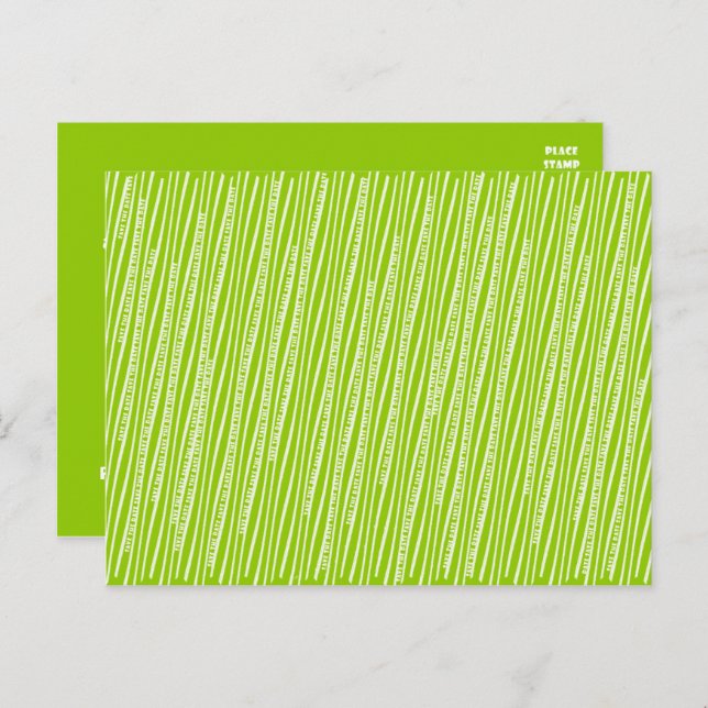 Spara datummeddelandet från Linjer i Squiggley Meddelande Vykort (Fram/baksida)