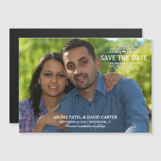 Spara datummodern Fullt utfall foto Magnetisk Inbjudningskort