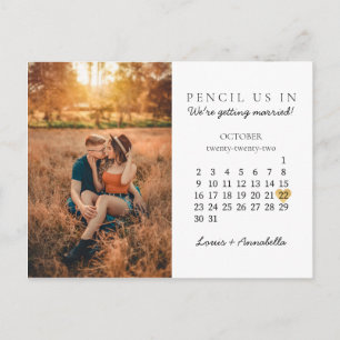 Spara datummodern kalender Guld Heart Okt 2022 Vykort