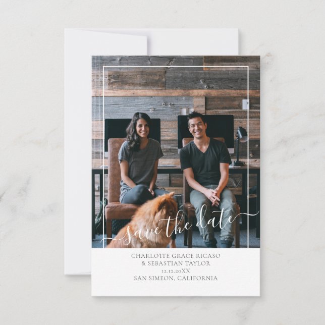 Spara datummodern Personlig Grått White Meddelande (Framsida)