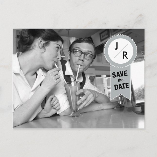 Spara datummonogramvykortet meddelande vykort (Framsida)