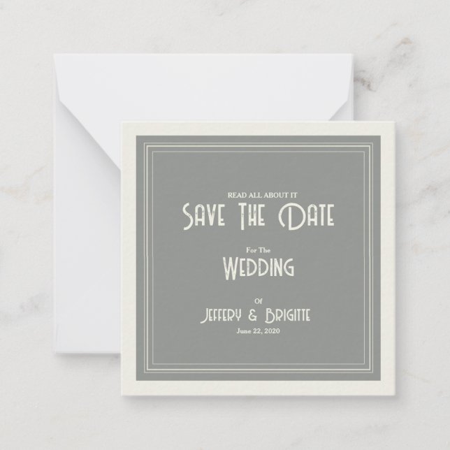 Spara datumnyheter för pappra bröllop-platta antec anteckningskort (Framsida)