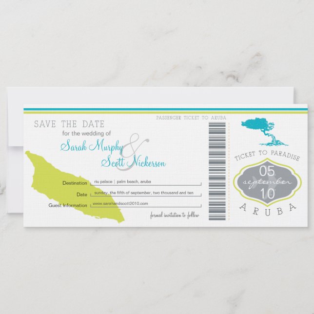 Spara datumpåstigningskortet till Aruba Datumet (Framsida)