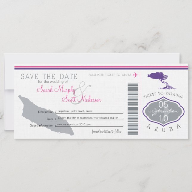 Spara datumpåstigningskortet till Aruba Datumet (Framsida)