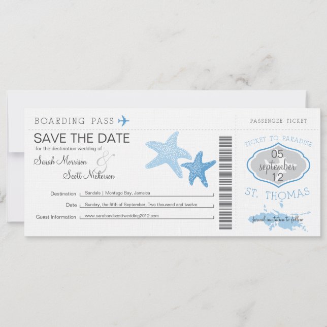 Spara datumpåstigningskortet till St. Thomas Datumet (Framsida)