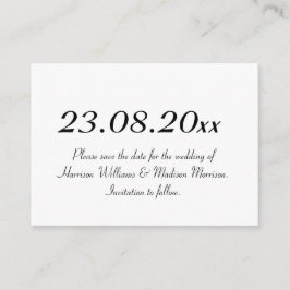 Spara datumskriptet Bröllop-meddelande Tilläggskort