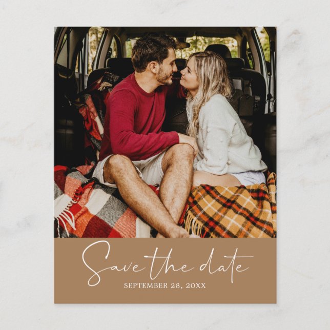 Spara datumskriptet Guld Caramel Flygblad (Framsidan)