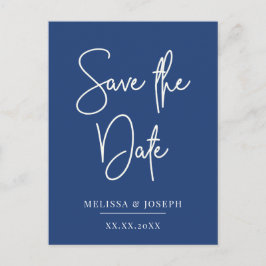 spara datumskriptet på klassisk blå meddelande vykort