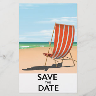 Spara datumstranden för vintage poster brevpapper