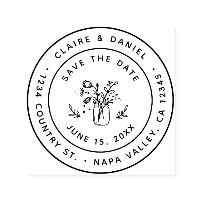 Spara datumsymbolen för Returadressen Burk Självfärgande Stämpel (Design)