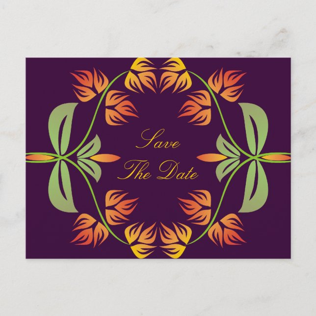 Spara datumvykort i Art nouveau Meddelande Vykort (Framsida)