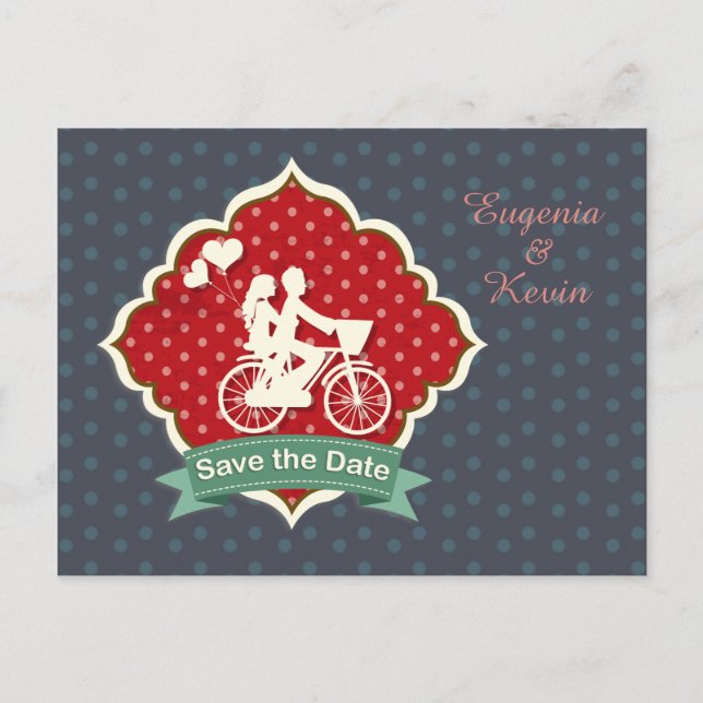 Spara datumvykortet ett par gånger om cykeln meddelande vykort (Framsida)