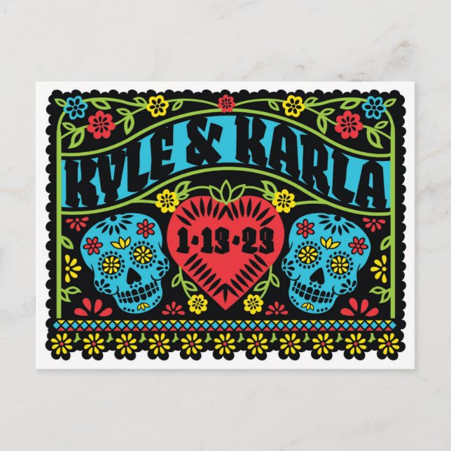 Spara datumvykortet för sockerDöskallar Meddelande Vykort (Framsida)