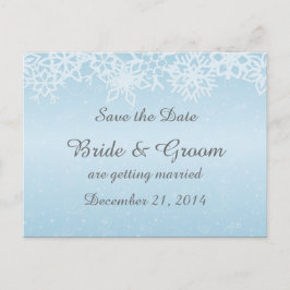 Spara datumvykortet för Winter Snöflingor Meddelande Vykort