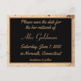 Spara datumvykortet i Beige Marble Vykort