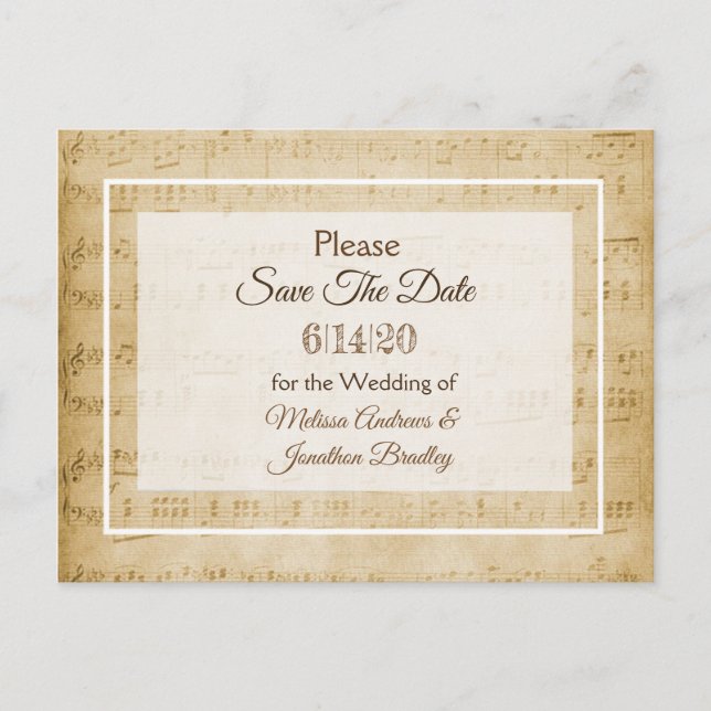 Spara datumvykortet i Lakan Music Meddelande Vykort (Framsida)