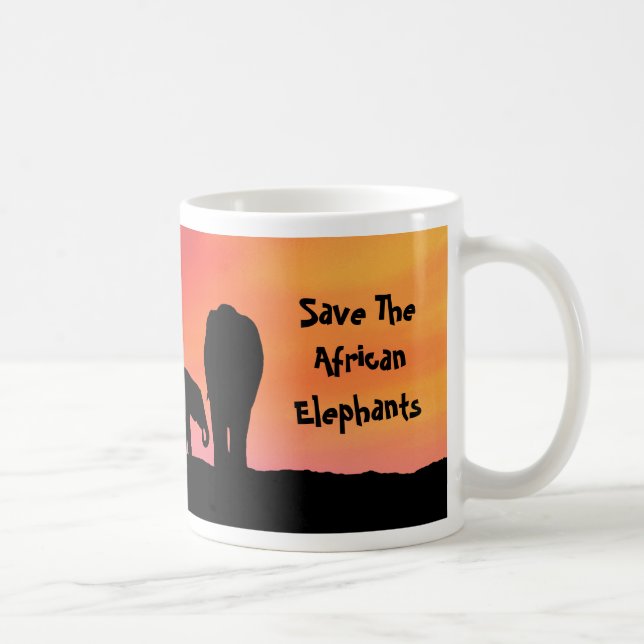 Spara De afrikanska elefanterna Kaffemugg (Höger)