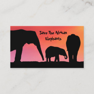 Spara De afrikanska elefanterna Visitkort