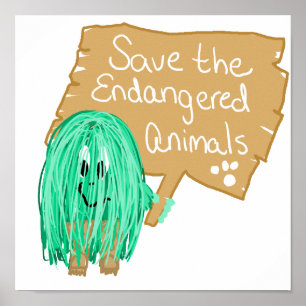 spara de endanged djuren poster