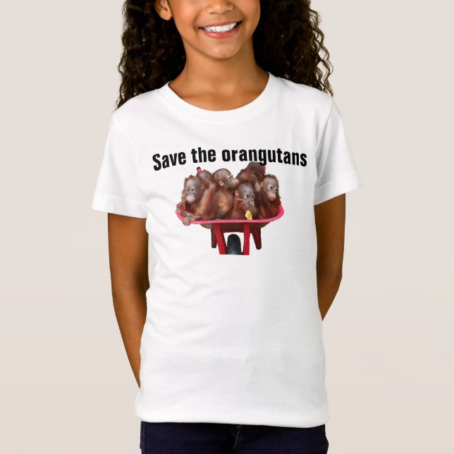 Spara de Orangutans utsatte för fara djuren Tee Shirt (Framsida)