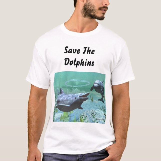 spara delfinerna t shirt (Framsida)