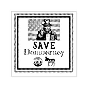 Spara Democracy Self-Inking Rubber Frimärke Självfärgande Stämpel