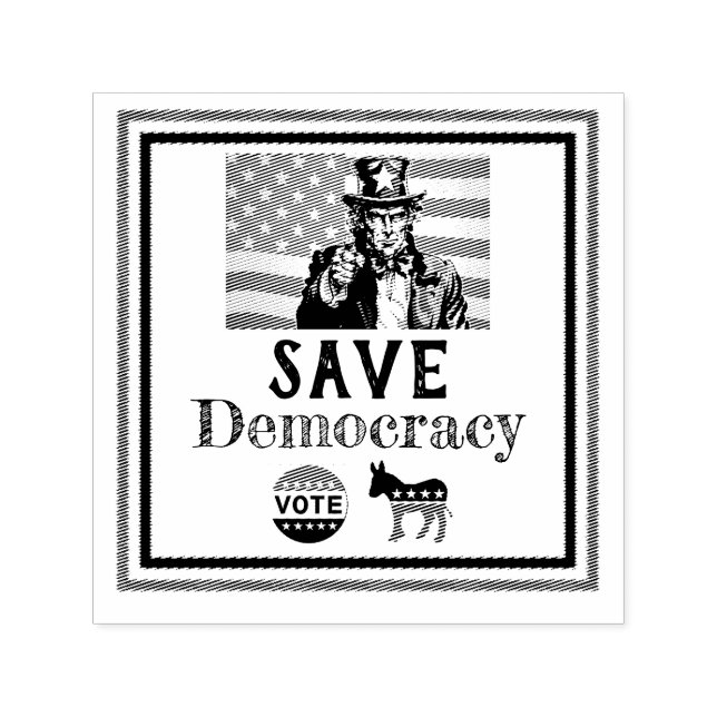 Spara Democracy Self-Inking Rubber Frimärke Självfärgande Stämpel (Design)