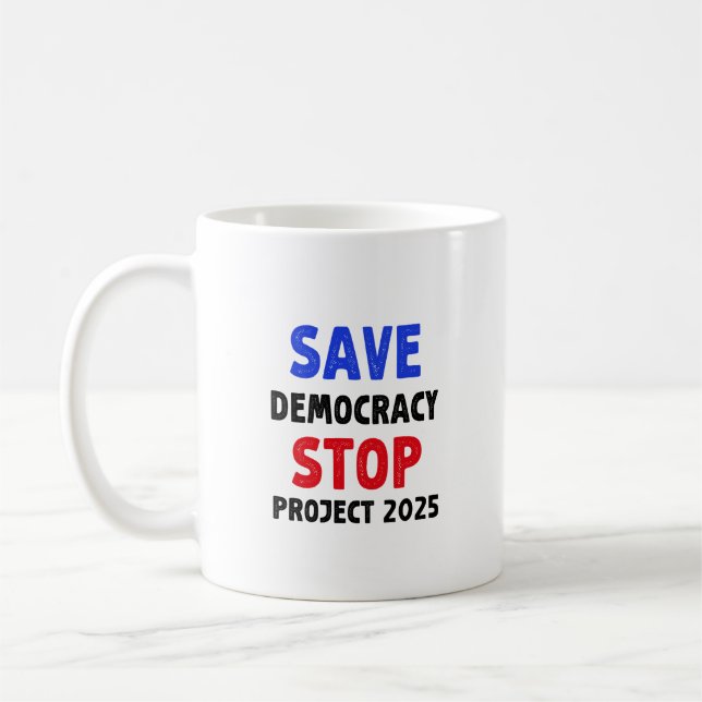 Spara Democracy Stop Project 2025 Valection Gift Kaffemugg (Vänster)