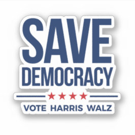 SPARA DEMOKRACY - Vote Harris Walz Klistermärken